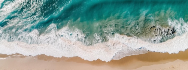 Пляж океан чистая голубая вода волны Генеративный AI