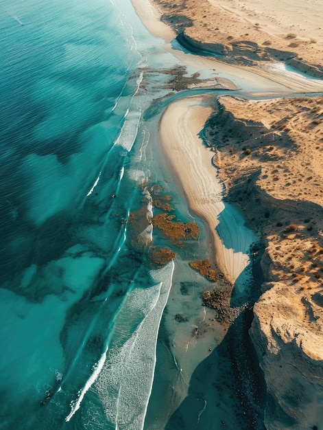 Photo beach ocean view from above drone view bird view