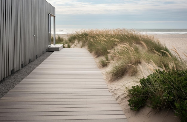 Beach path walkway with sand