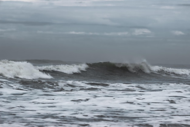 Beach photo with high waves