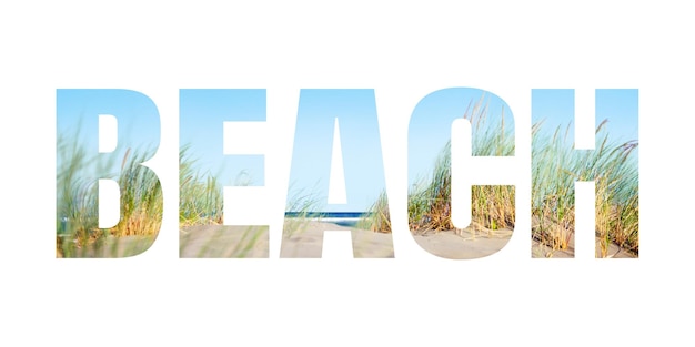 beach png word sticker summer vacation in transparent background