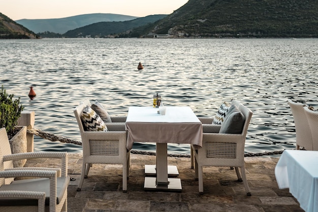 Beach restaurant with sea view