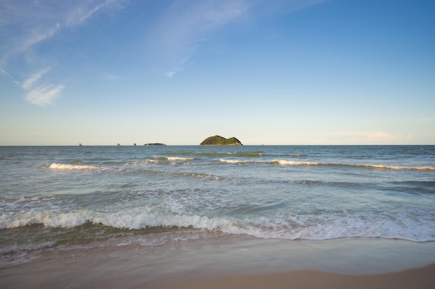 The beach of Samila Songklas landmark in Thailand