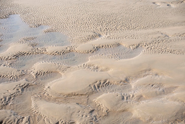 Beach sand texture eroded by water