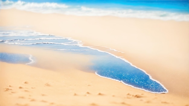 Beach Sand With Blue Sea Background