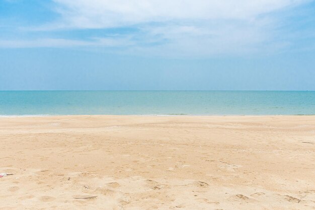 beach sea and blue sky are beautiful on the day View with of nice tropical beach Vacation holidays background Wallpaper Copy space for design or content