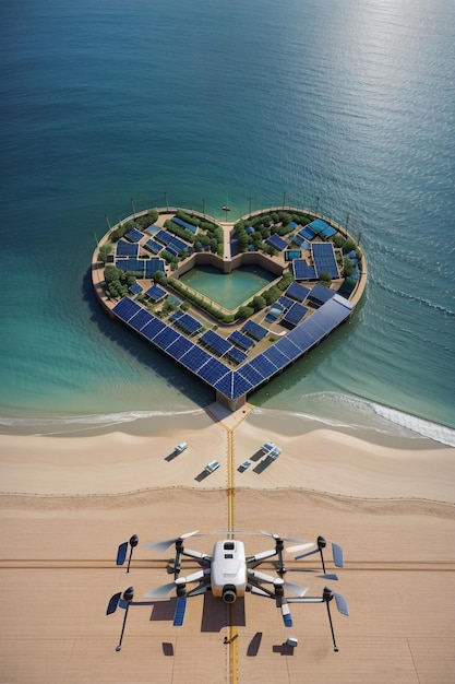 Foto spiaggia a forma di cuore