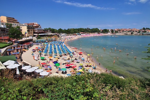 The beach in Sozopol, Black sea coast, Bulgaria
