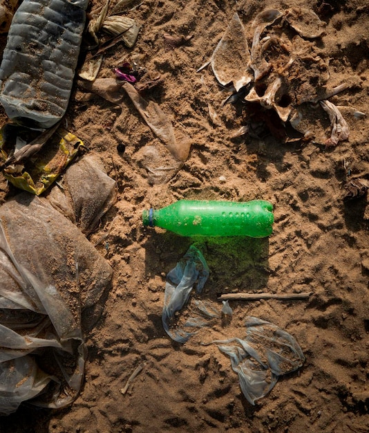 Beach of Sri Lanka is polluted with garbage