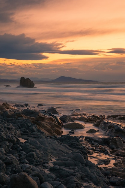 Beach of stones and pebbles