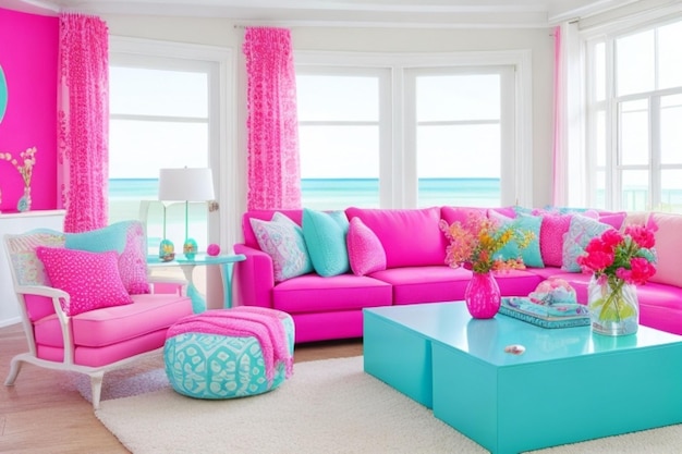 Beach style living room design