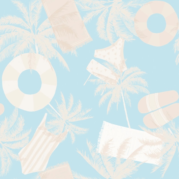 Beach summer pattern tileable seamless