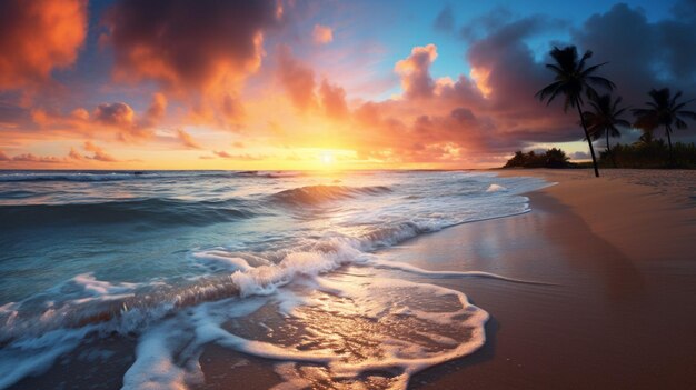 Beach sunrise background