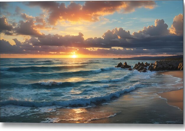 Beach Sunset Scene Home Decor Canvas Print POSTER Canvas Prints Poster Wall Art For Home Office Deco