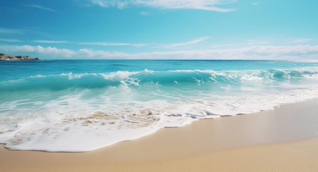 the beach that has a wave crashing