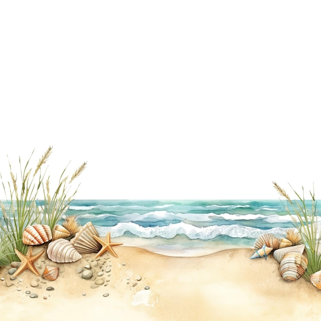 пляжный тематический фон с пустым местом для копирования