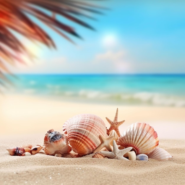 beach themed background with empty copy space