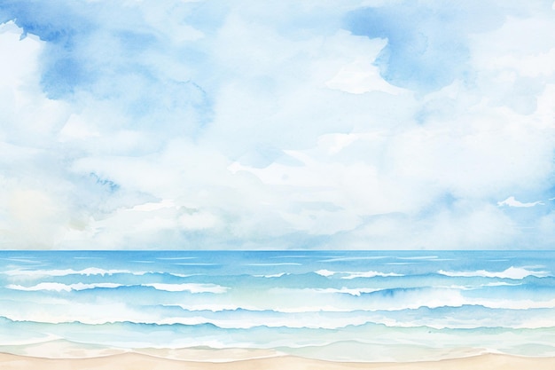 Photo beach themed hand painted watercolour background