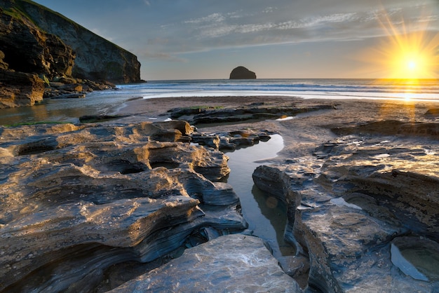 The Beach at Trebarwith in Cornwall