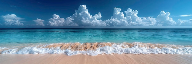 Beach tropical sea on blue sky