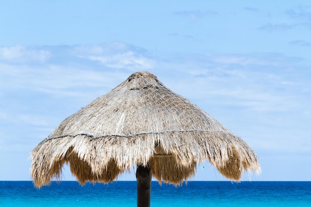 Beach umbrella at the Caribbean Sea.