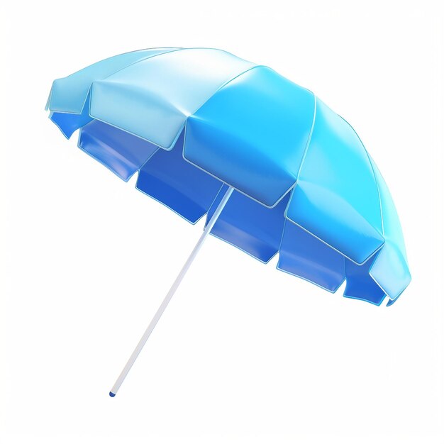 Photo beach umbrella icon 3d render white background generative ai