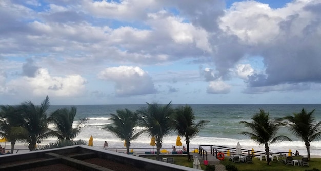 A beach view from the hotel balcony