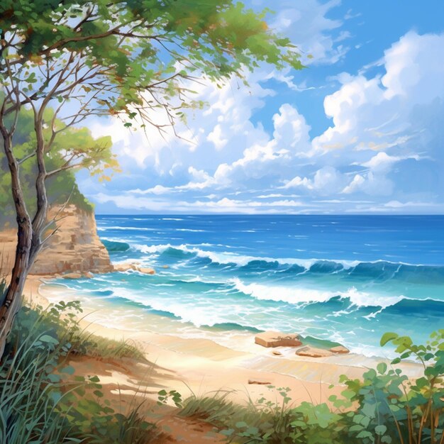 beach view illustration background