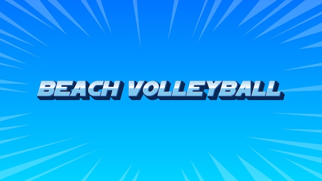 Photo beach volleyball 3d blue text