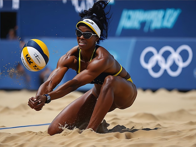 Beach Volleyball Action