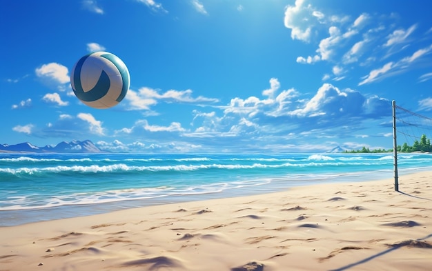 Beach Volleyball Summer Thrills Generative AI