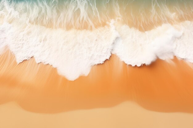 Photo beach and waves from top view turquoise water background generative ai