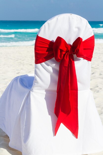 Beach wedding at the vacation resort in Mexico.