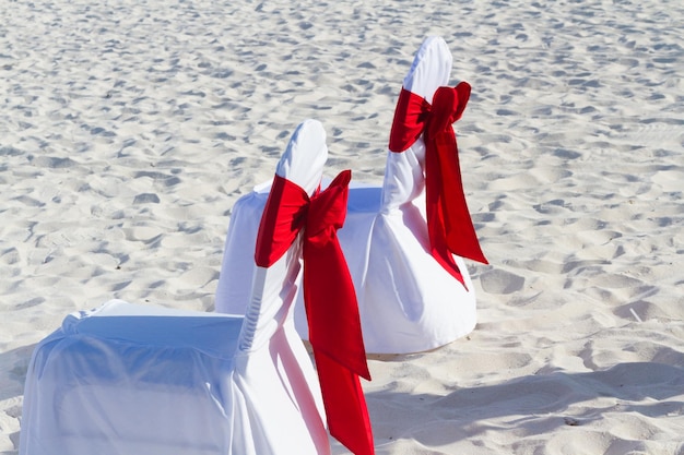 Beach wedding at the vacation resort in Mexico.