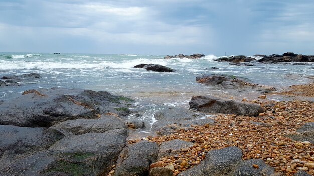 Beach on the Wild Coast in Morbihan Brittany in France