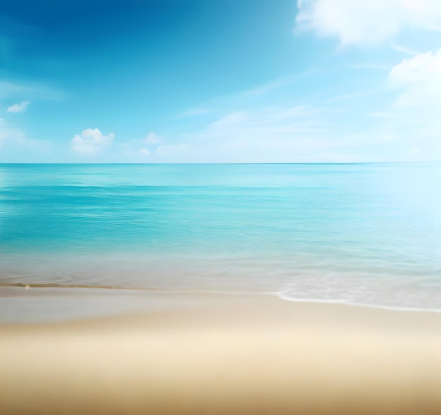 Пляж с голубым небом и океаном на заднем плане