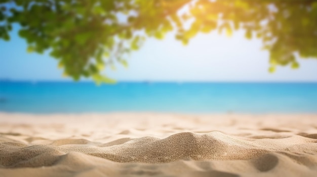 A beach with a blue sky and the word beach on it