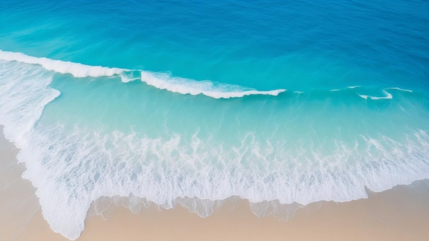 A beach with a blue water and white sand