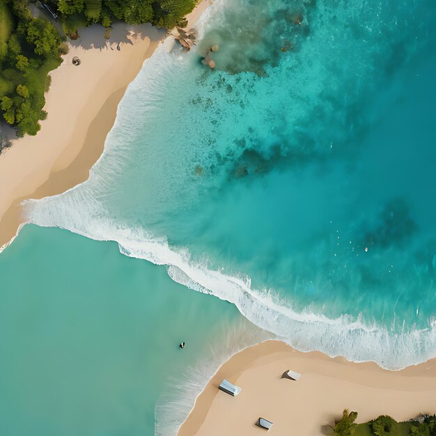 Photo a beach with a boat and a body of water with a beach in the background