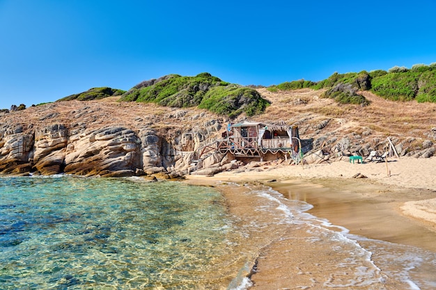 Beach with cabin in Sithonia Greece