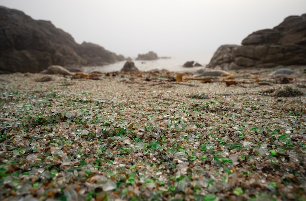 Beach with crystal sand and pebbles