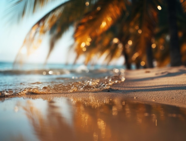 Photo beach with palm trees in sand