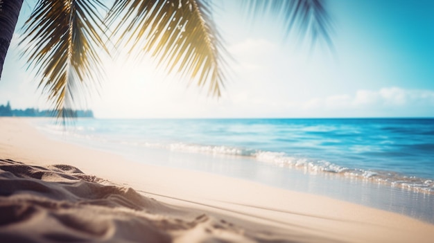 A beach with palm trees and a sign that says'i love you '