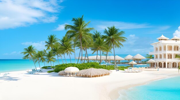 Beach with palm trees