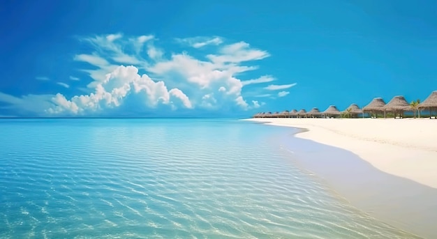 A beach with sand and water with a beach in the background