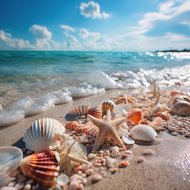 beach with seashells