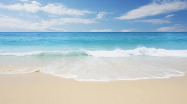 A beach with turquoise water and white sand