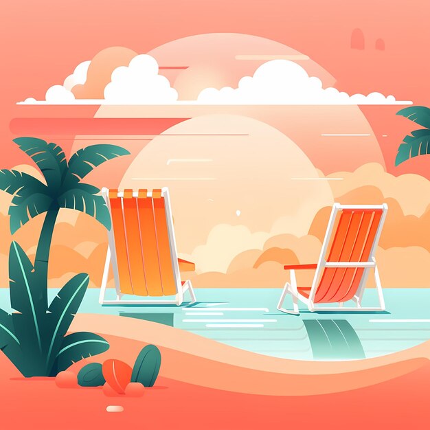 beach with umbrella summer and vacation concept Umbrella on the sandy beach Generative ai