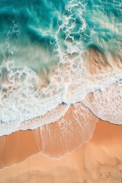 A beach with waves crashing over the sand
