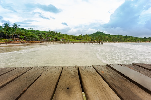 Beach wooden bridge